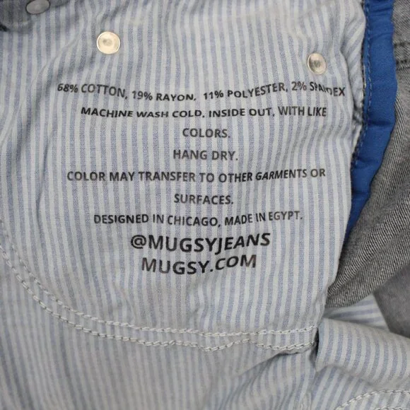 Mugsy Fultons Jeans Mens 40X30 Blue Dark Wash 5-Pocket Stretch Denim FLX3NFU
